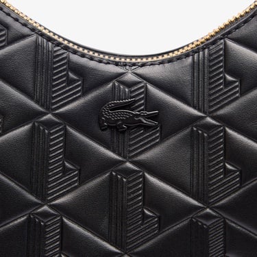  Lacoste Maheki Kadın Monogram Deri  Siyah Omuz Çantası