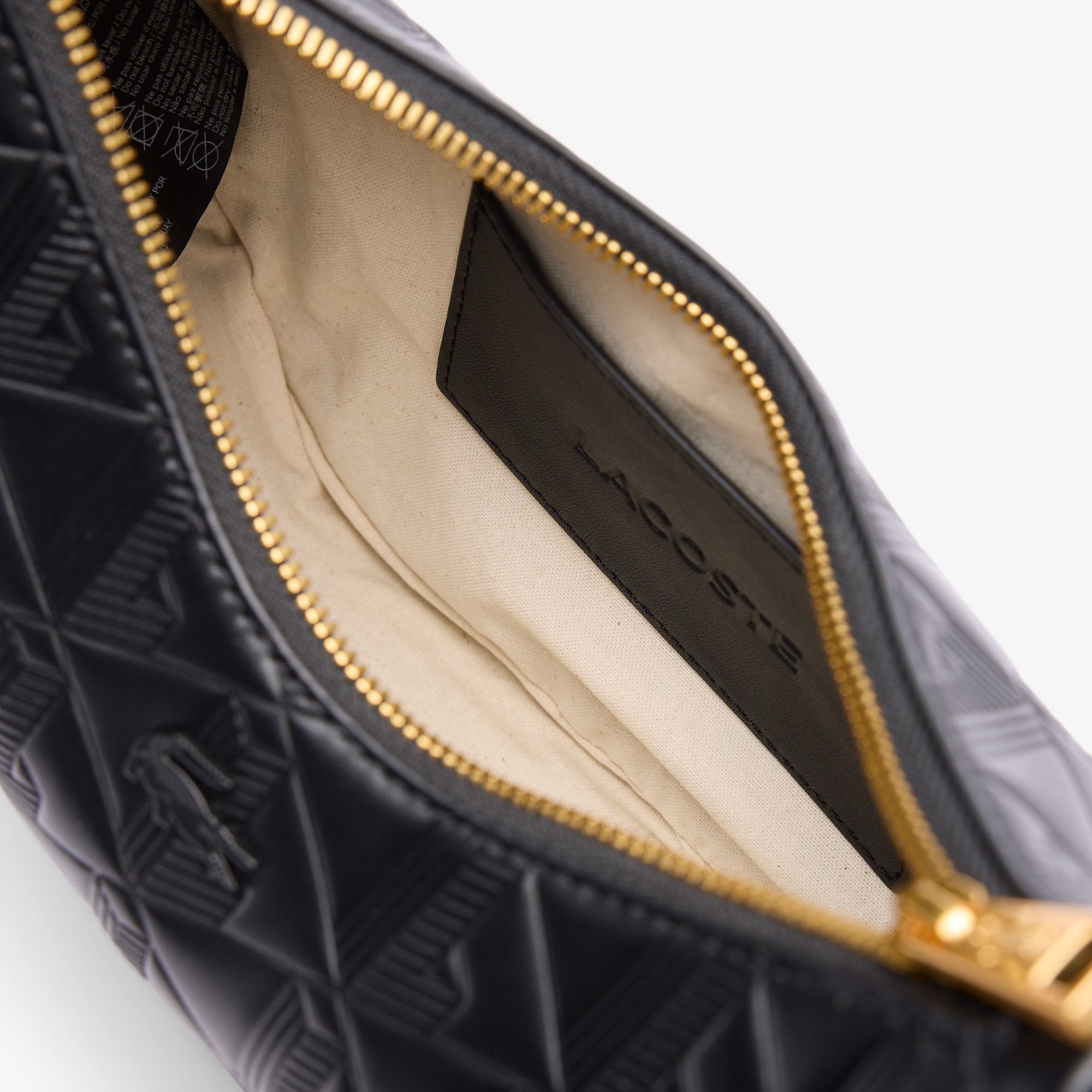 Lacoste Maheki Kadın Monogram Deri  Siyah Omuz Çantası