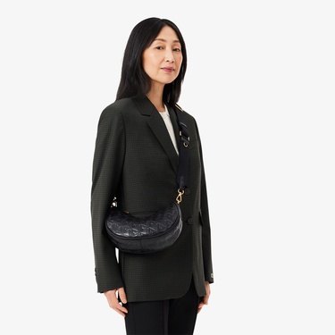  Lacoste Maheki Kadın Monogram Deri  Siyah Omuz Çantası