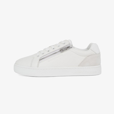  Calvin Klein Classic Cupsole Zip Low Erkek Beyaz Sneaker