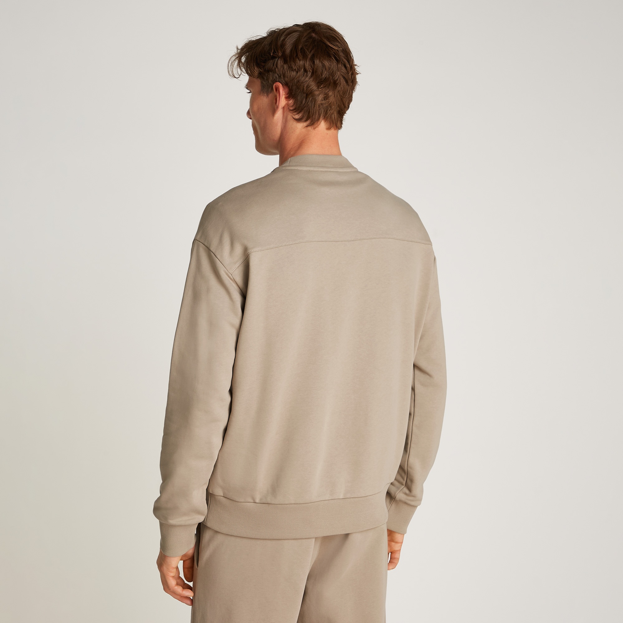 Calvin Klein Structured Embroidery Erkek Bej Sweatshirt