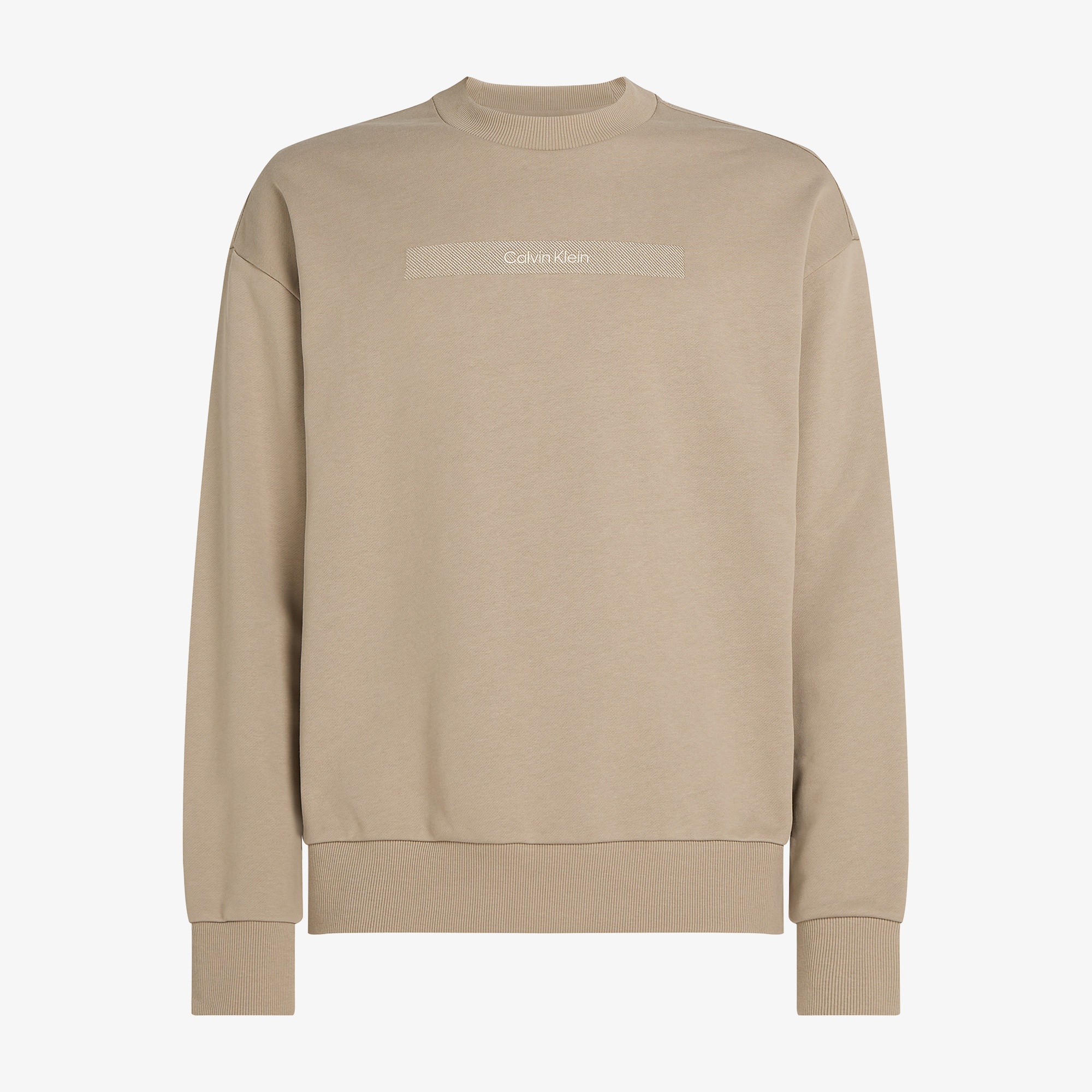 Calvin Klein Structured Embroidery Erkek Bej Sweatshirt