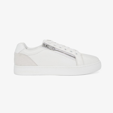  Calvin Klein Classic Cupsole Zip Low Erkek Beyaz Sneaker