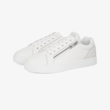  Calvin Klein Classic Cupsole Zip Low Erkek Beyaz Sneaker