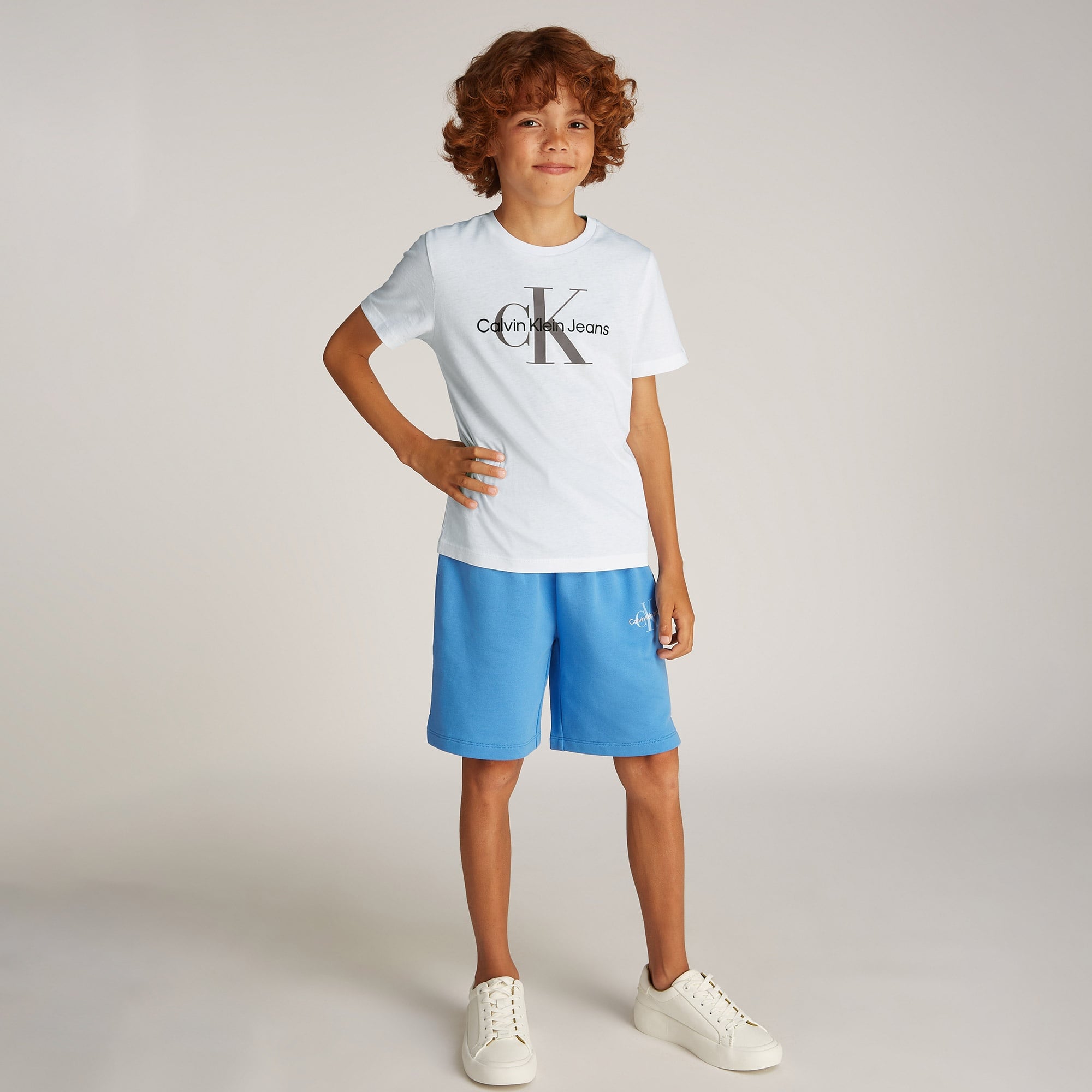 Calvin Klein Monogram Çocuk Beyaz T-Shirt