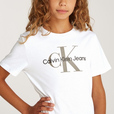 Calvin Klein Monogram Çocuk Beyaz T-Shirt