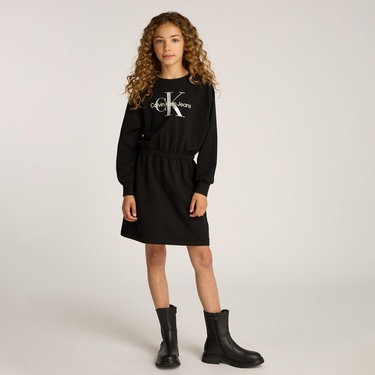  Calvin Klein Glitter Monologo Çocuk Siyah Elbise