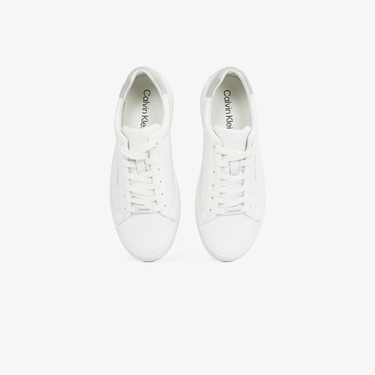  Calvin Klein Lace Up Texture Kadın Beyaz Sneaker