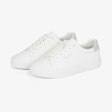  Calvin Klein Lace Up Texture Kadın Beyaz Sneaker