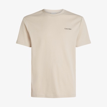  Calvin Klein Micro Logo İnterlo Erkek Bej T-Shirt