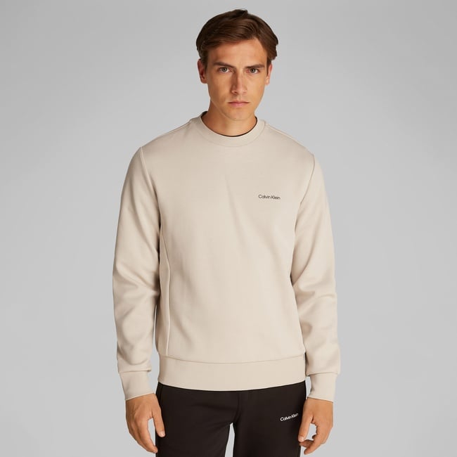  Calvin Klein Micro Logo Repreve Erkek Bej Sweatshirt