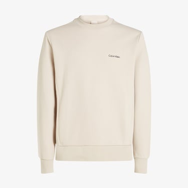  Calvin Klein Micro Logo Repreve Erkek Bej Sweatshirt