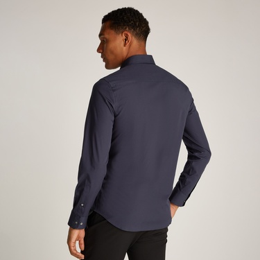  Calvin Klein Poplin Stretch Slim Erkek Lacivert Gömlek