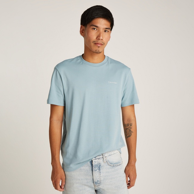  Calvin Klein Micro Logo İnterlo Erkek Mavi T-Shirt