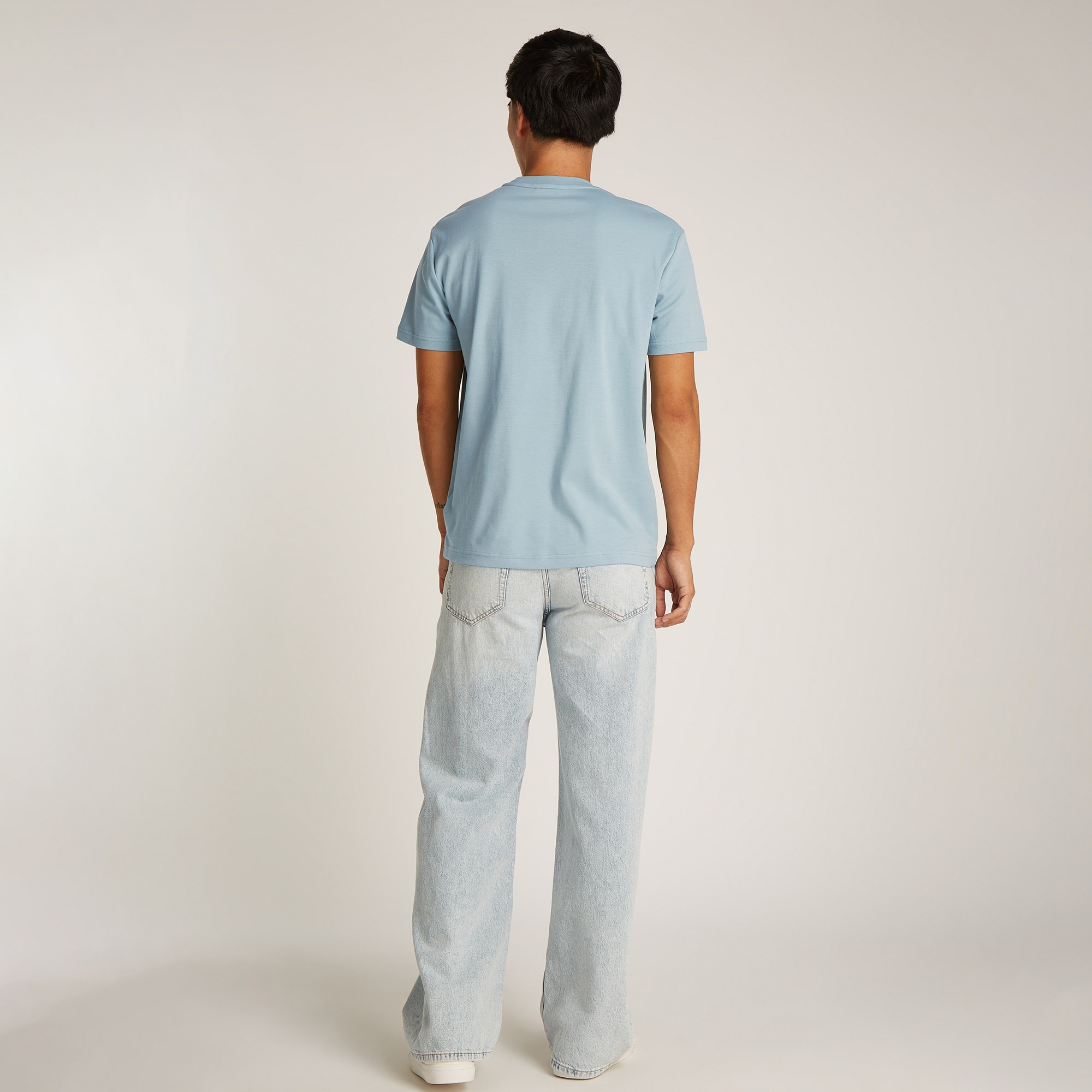 Calvin Klein Micro Logo İnterlo Erkek Mavi T-Shirt