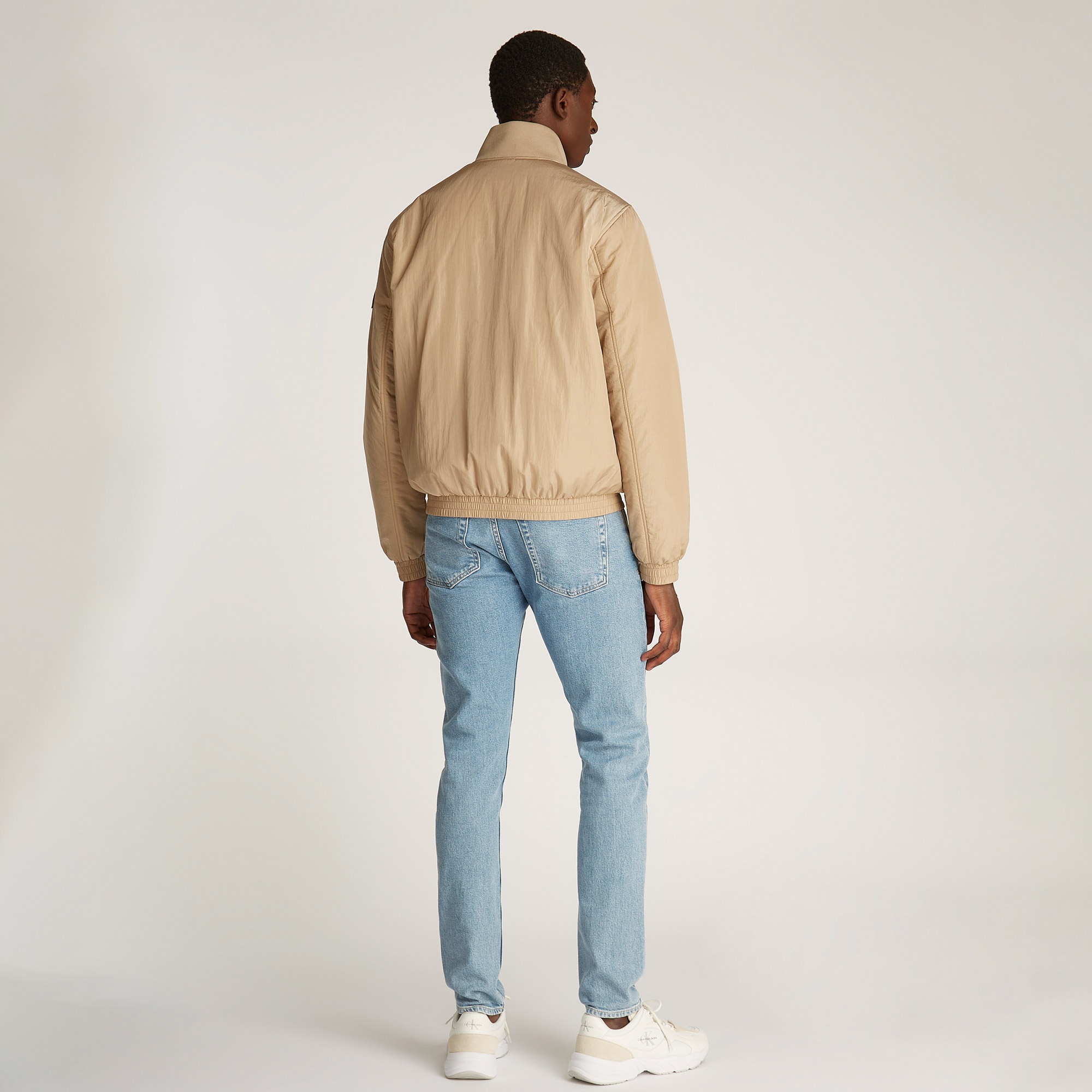 Calvin Klein Padded Harrington Erkek Bej Ceket