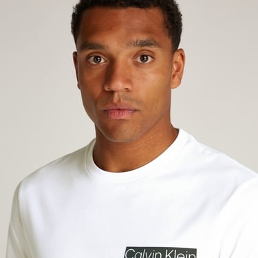  Calvin Klein Box Logo Erkek Beyaz T-Shirt