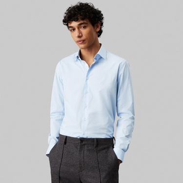 Calvin Klein Regular Erkek Mavi Gömlek