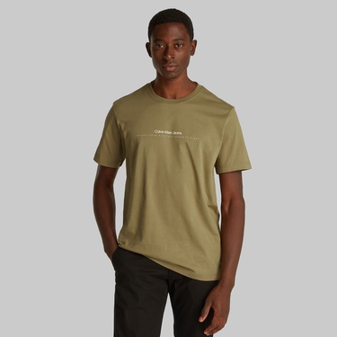  Calvin Klein Minimal Logo Erkek Yeşil T-Shirt