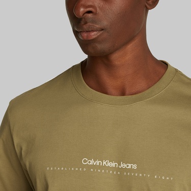  Calvin Klein Minimal Logo Erkek Yeşil T-Shirt