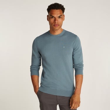  Calvin Klein Cotton Silk Blend Cn Sweater Erkek Mavi Triko