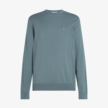  Calvin Klein Cotton Silk Blend Cn Sweater Erkek Mavi Triko