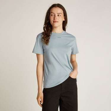  Calvin Klein Nano Logo Regular Kadın Mavi T-Shirt