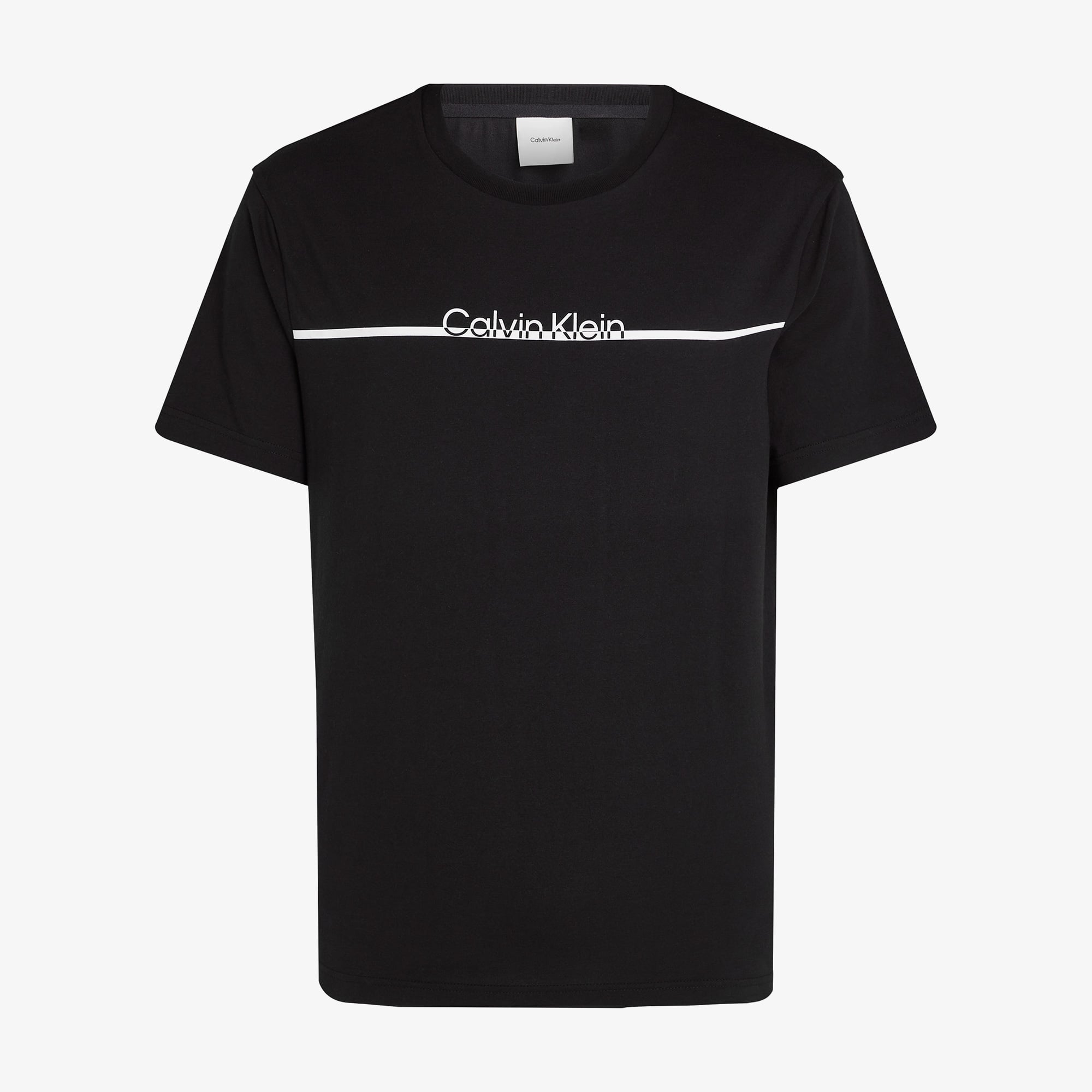 Calvin Klein Split Line Logo Erkek Siyah T-Shirt