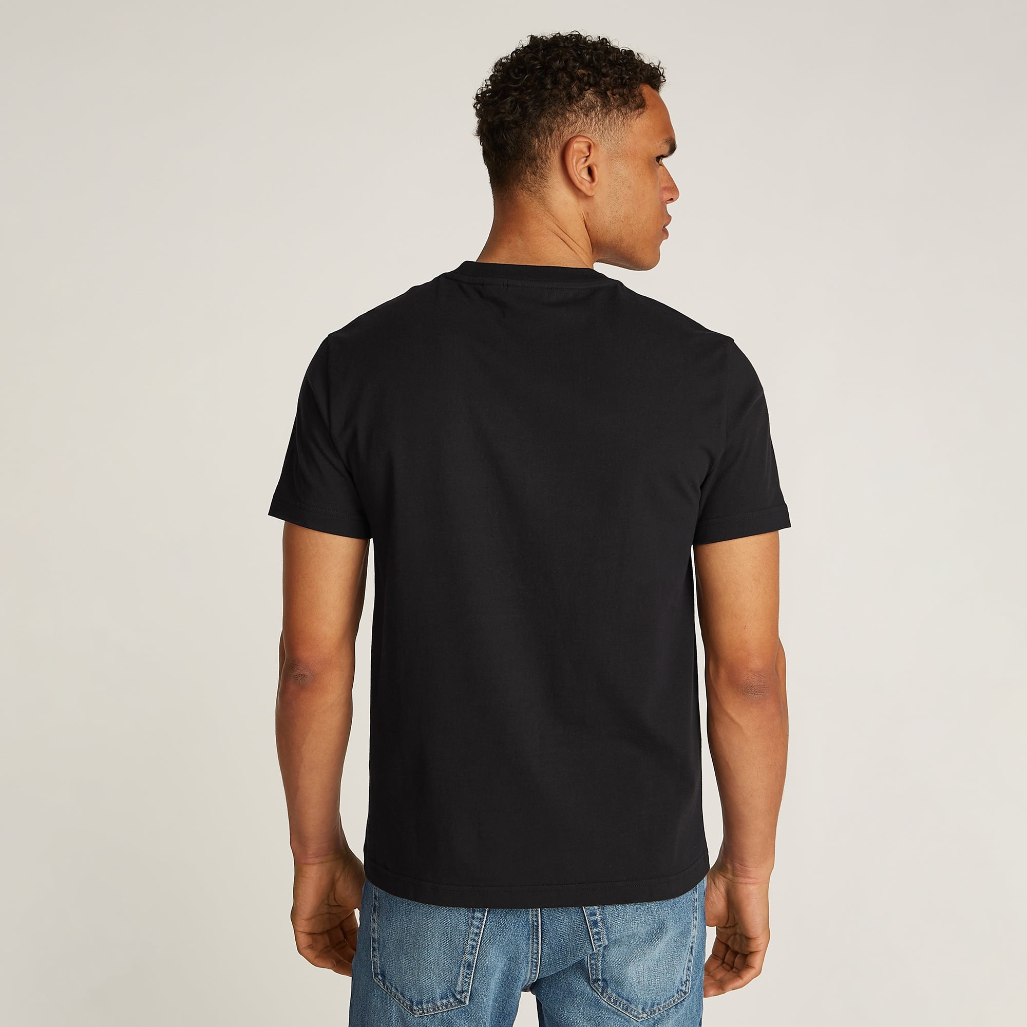 Calvin Klein Split Line Logo Erkek Siyah T-Shirt