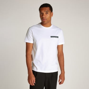  Calvin Klein Box Logo Erkek Beyaz T-Shirt