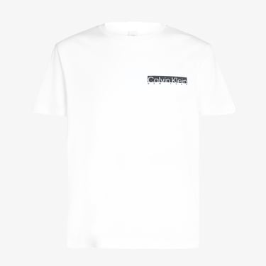  Calvin Klein Box Logo Erkek Beyaz T-Shirt