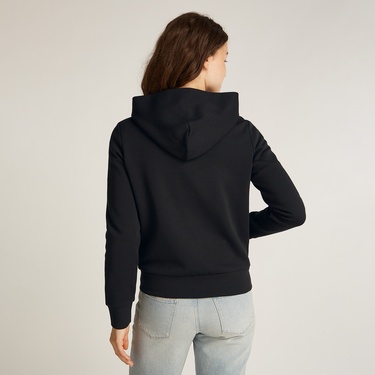  Calvin Klein Satin Regular Zip Kadın Siyah Sweatshirt