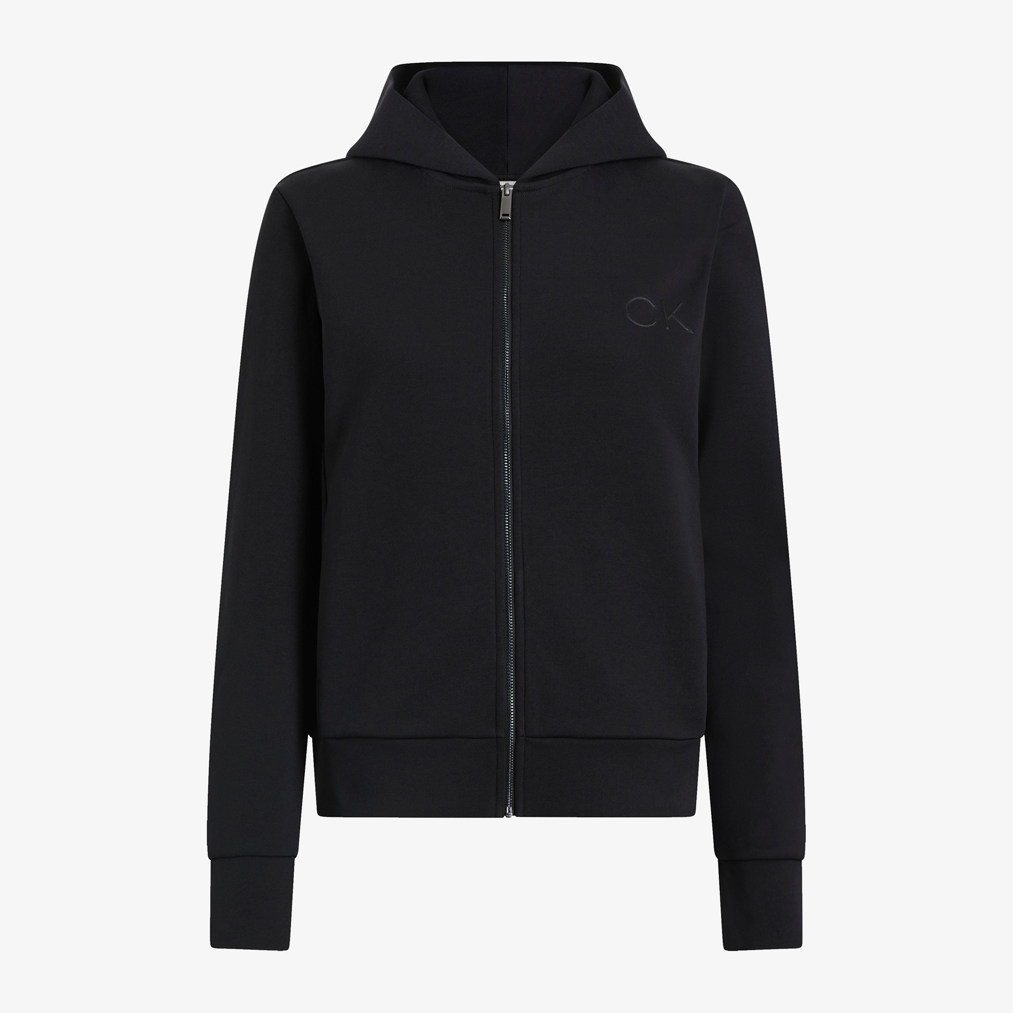 Calvin Klein Satin Regular Zip Kadın Siyah Sweatshirt