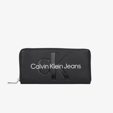  Calvin Klein Sculpted Zip Around Mono Kadın Siyah Cüzdan