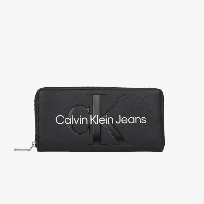  Calvin Klein Sculpted Zip Around Mono Kadın Siyah Cüzdan