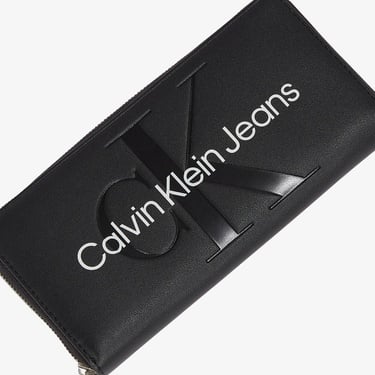  Calvin Klein Sculpted Zip Around Mono Kadın Siyah Cüzdan