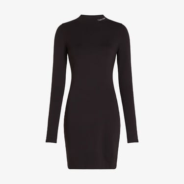  Calvin Klein Logo Elastic Milano Kadın Siyah Elbise
