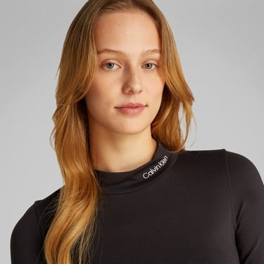  Calvin Klein Logo Elastic Milano Kadın Siyah Elbise