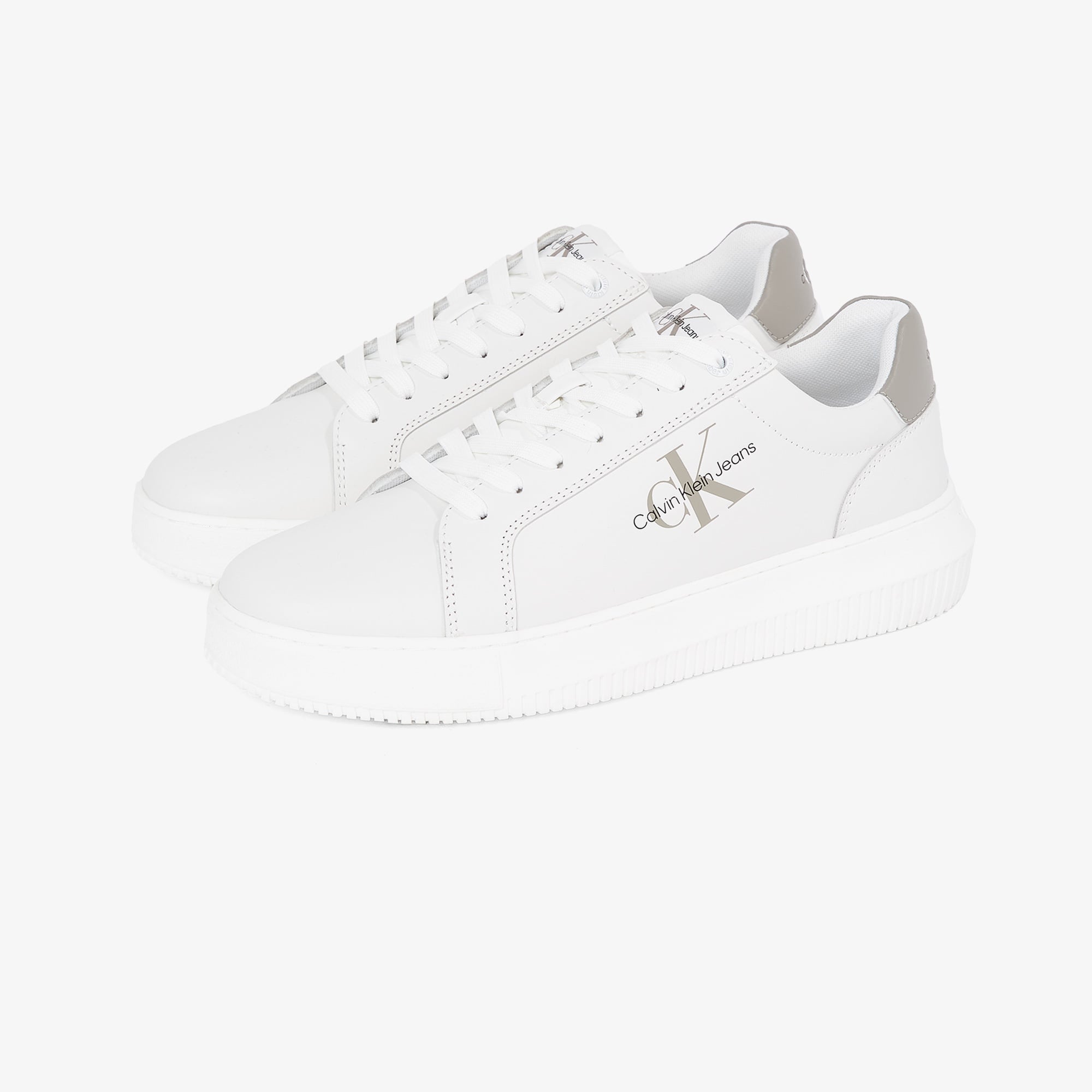 Calvin Klein Chunky Cupsole Mono Erkek Beyaz Sneaker