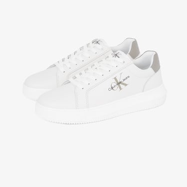  Calvin Klein Chunky Cupsole Mono Erkek Beyaz Sneaker
