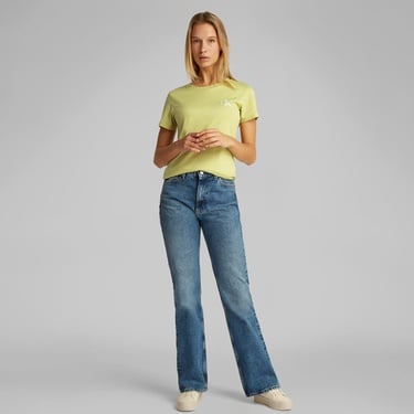  Calvin Klein 2-Pa Monologo Slim Kadın Yeşil T-Shirt