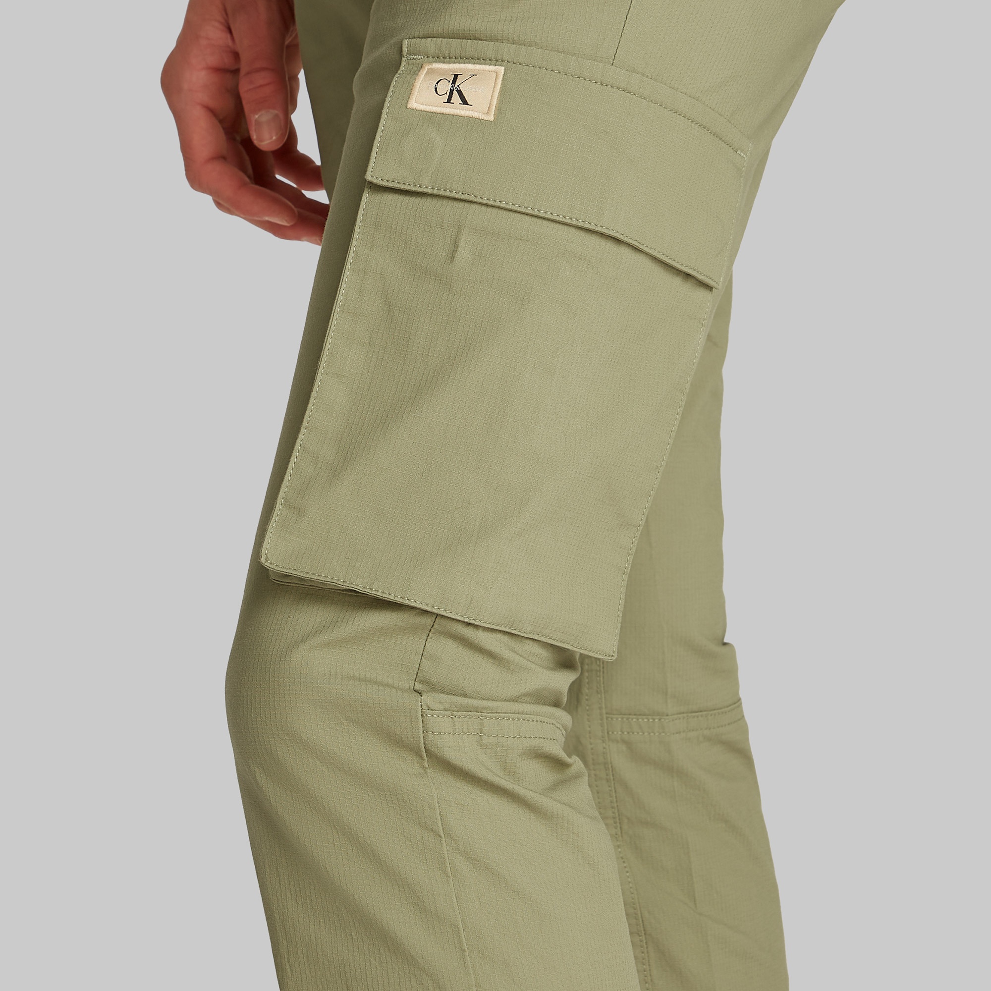 Calvin Klein Skinny Cargo Erkek Yeşil Pantolon
