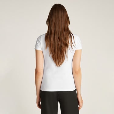  Calvin Klein Graphic Slim Kadın Beyaz T-Shirt