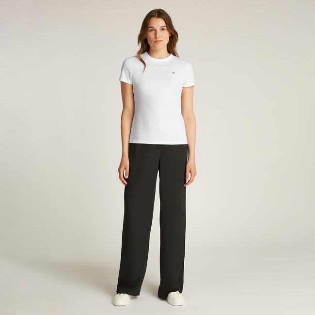  Calvin Klein Graphic Slim Kadın Beyaz T-Shirt