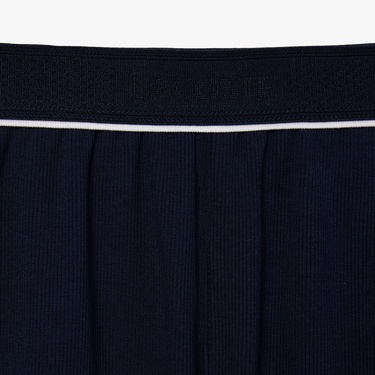  Lacoste Kadın Kolsuz Bisiklet Yaka Lacivert Pijama Takımı