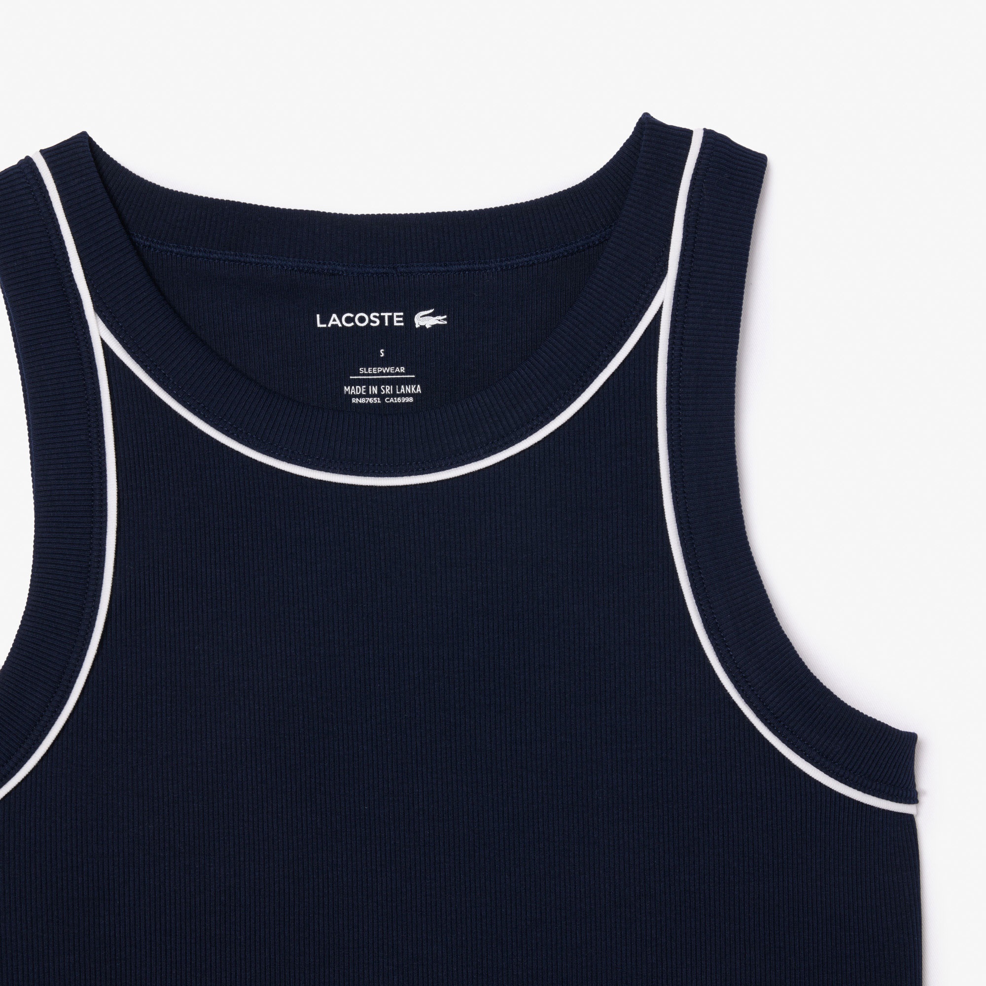 Lacoste Kadın Kolsuz Bisiklet Yaka Lacivert Pijama Takımı