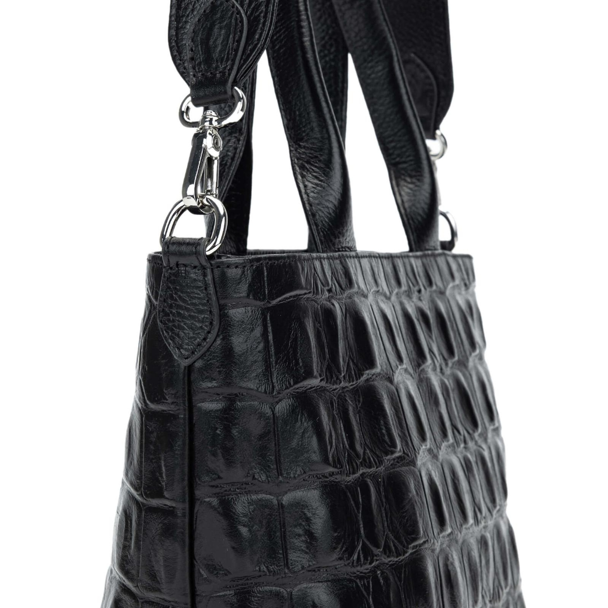 Tamer Tanca Kadın Hakiki Deri Siyah El Çantası