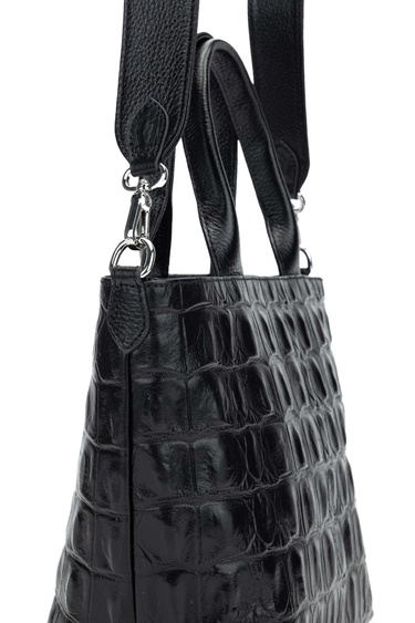  Tamer Tanca Kadın Hakiki Deri Siyah El Çantası