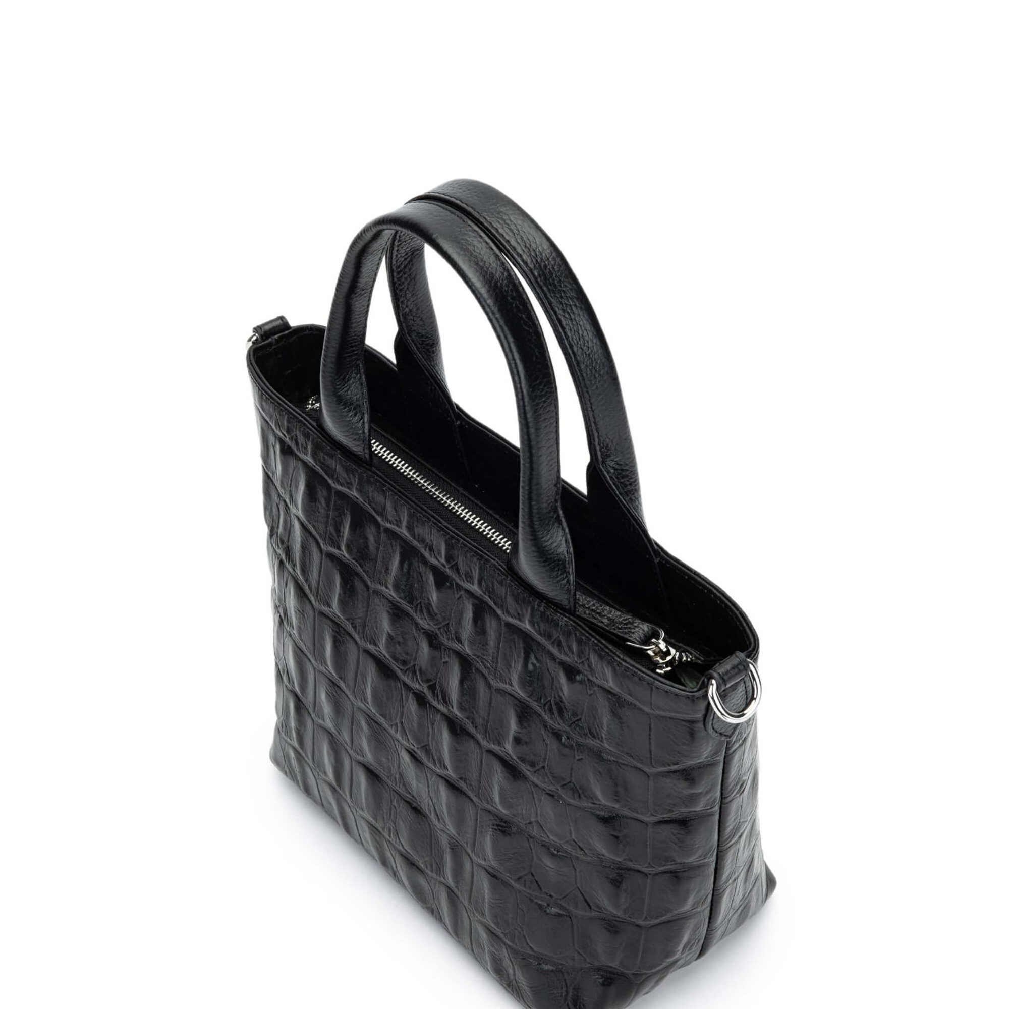 Tamer Tanca Kadın Hakiki Deri Siyah El Çantası