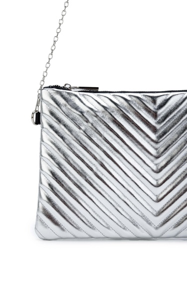  Tamer Tanca Kadın Vegan Lame Metalik El Çantası